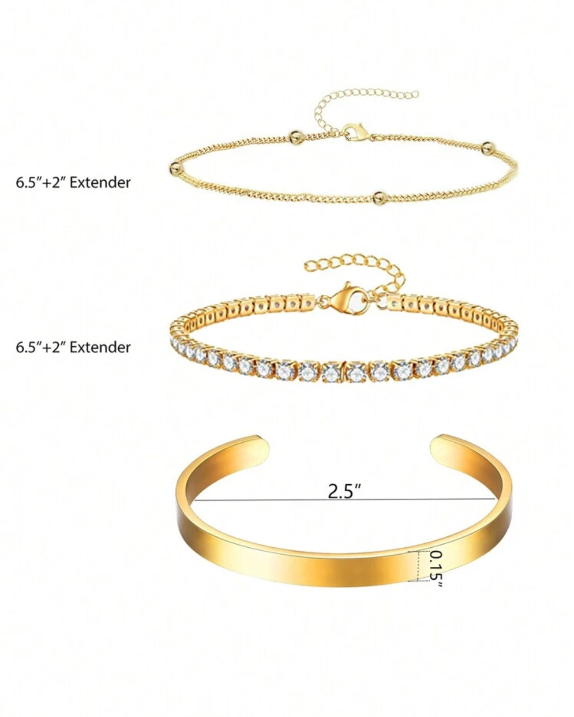 3pc Grace Gold bracelet set