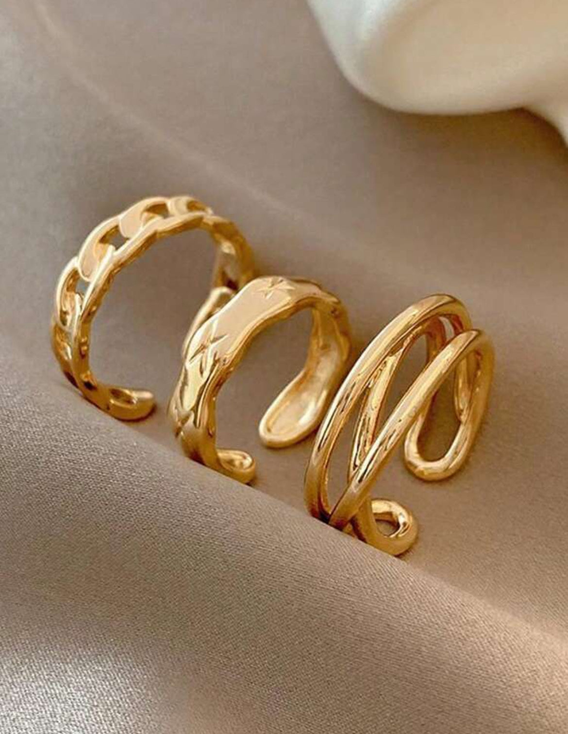 3pc Prime stainless steel gold ring set
