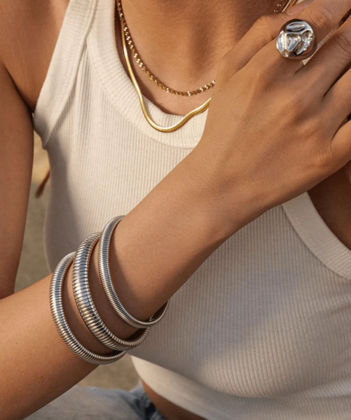 Mercury 18K gold plated bracelets