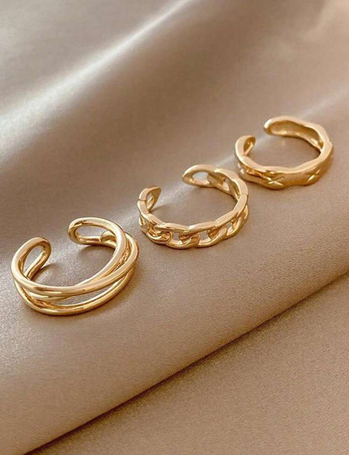 3pc Prime stainless steel gold ring set