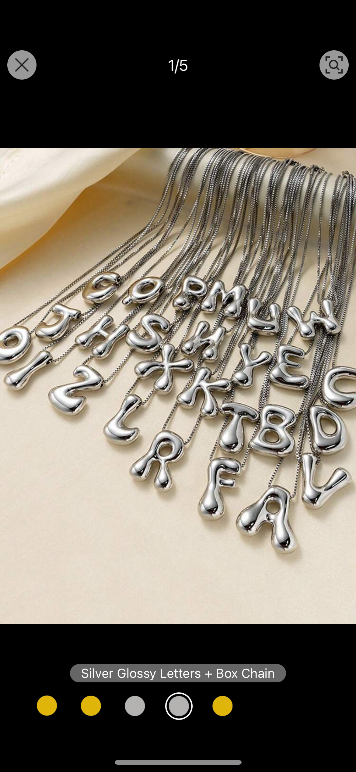 3D glossy initial pendant necklace